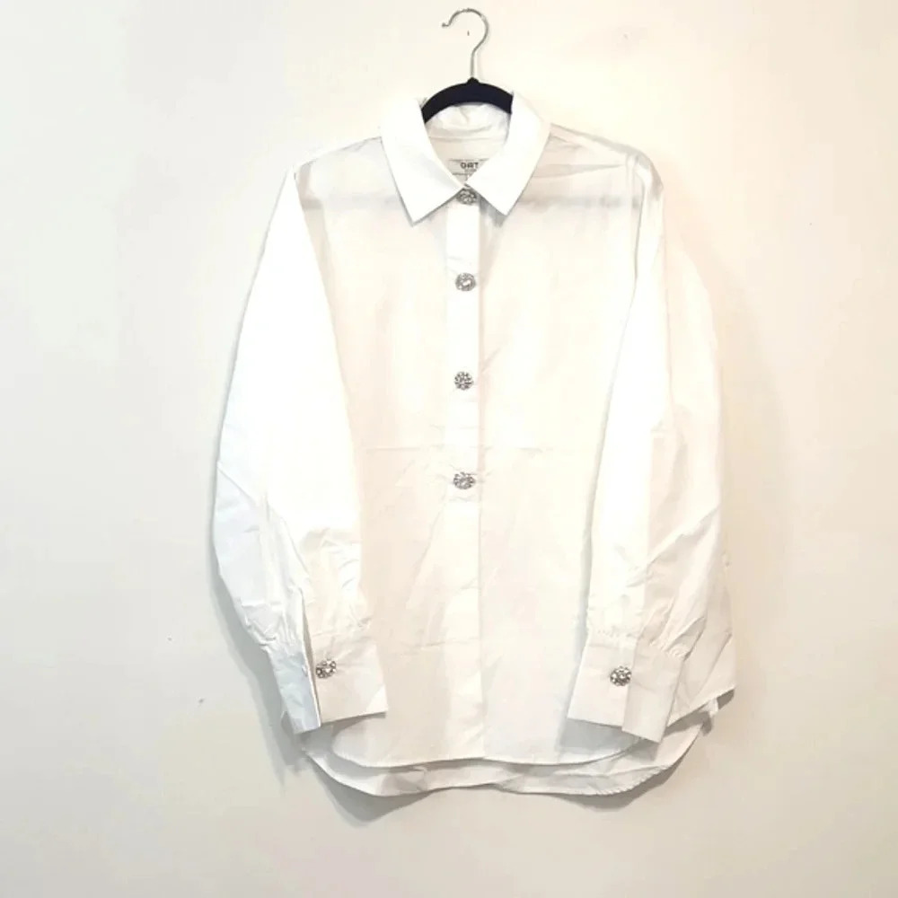 Oat New York 100% Cotton Rhinestone Button Down Size XL
